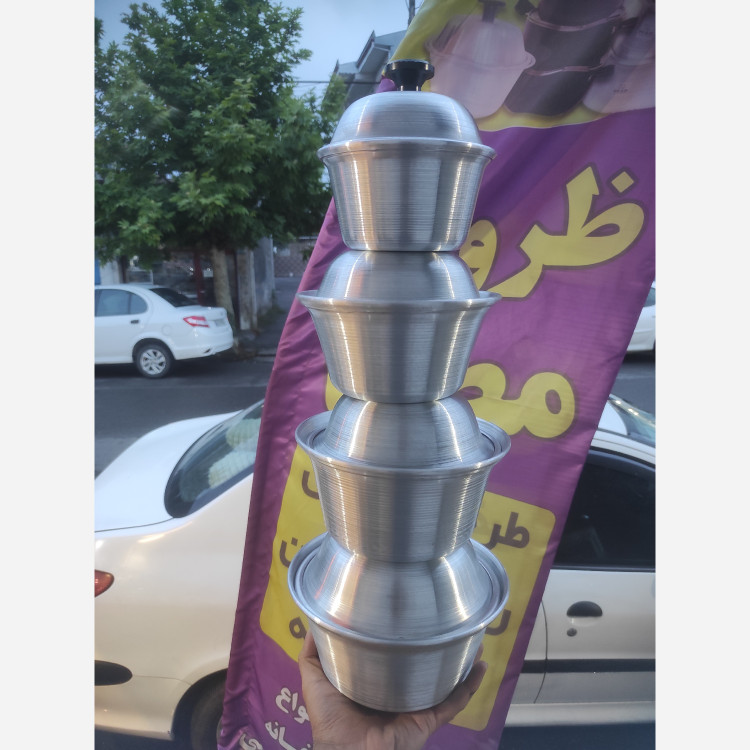 سرویس قابلمه روحی رشتی 4 سایز اول ( مناسب برای یک نفر تا 3-4نفره)